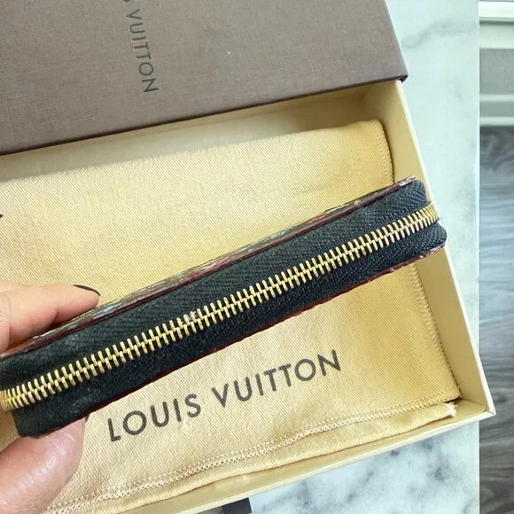 Louis Vuitton Monogram Multicolor Zippy Coin Purse Black Pink Full Set EUC - Picture 8 of 13